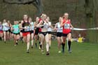 Gemma Steel (Leicestershire) leads from L. Deadman in the Senior Womens McCain Inter Counties Cross Country, Cofton Park, Birmingham.